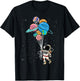 Astronaut Holding Planet Balloons BoysGirls STEM Kids T-Shirt - T-Shirt | Black