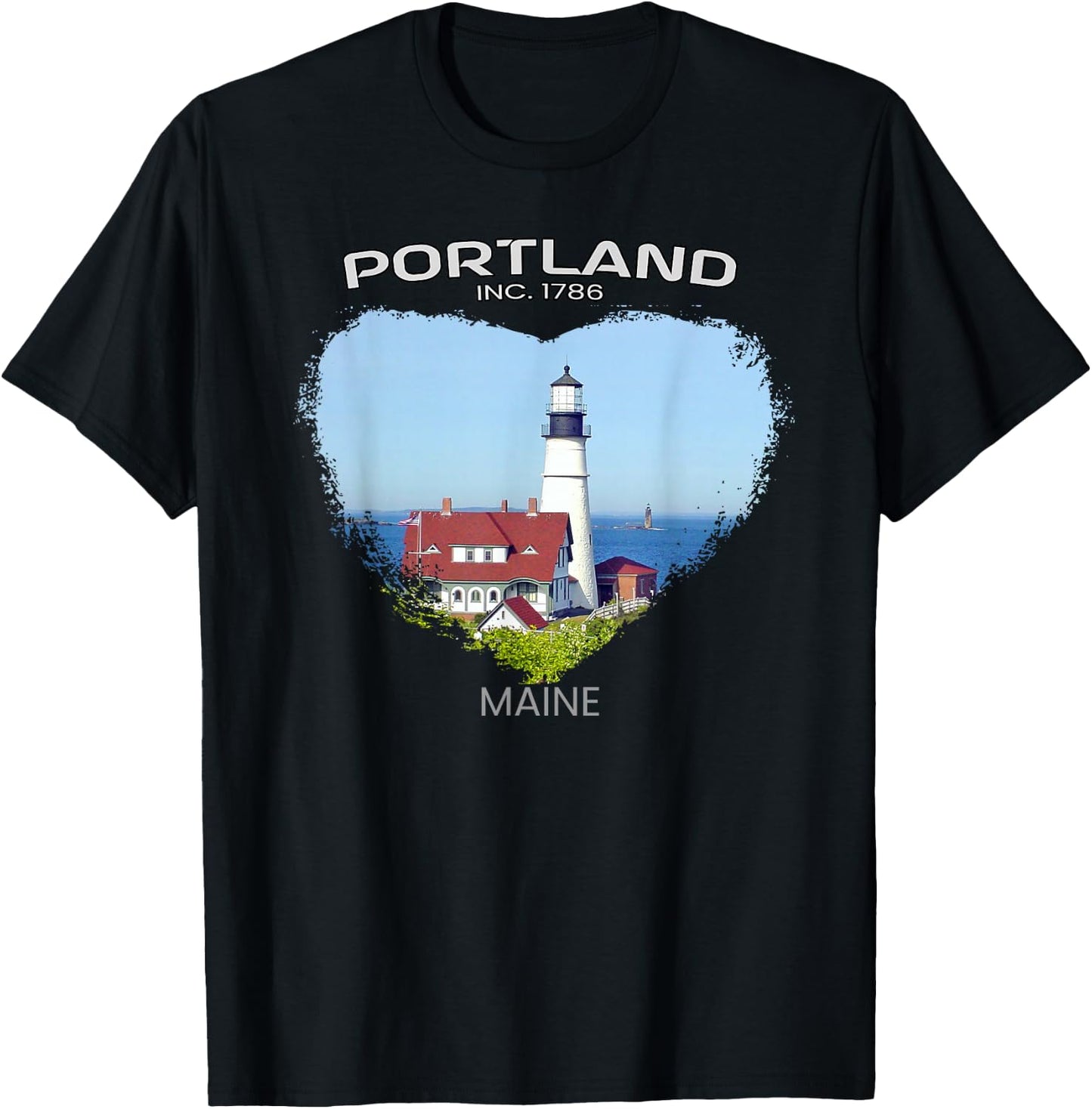 Portland ME MAINE Portland Head Light - Fort Williams Park T-Shirt - T-Shirt | Black