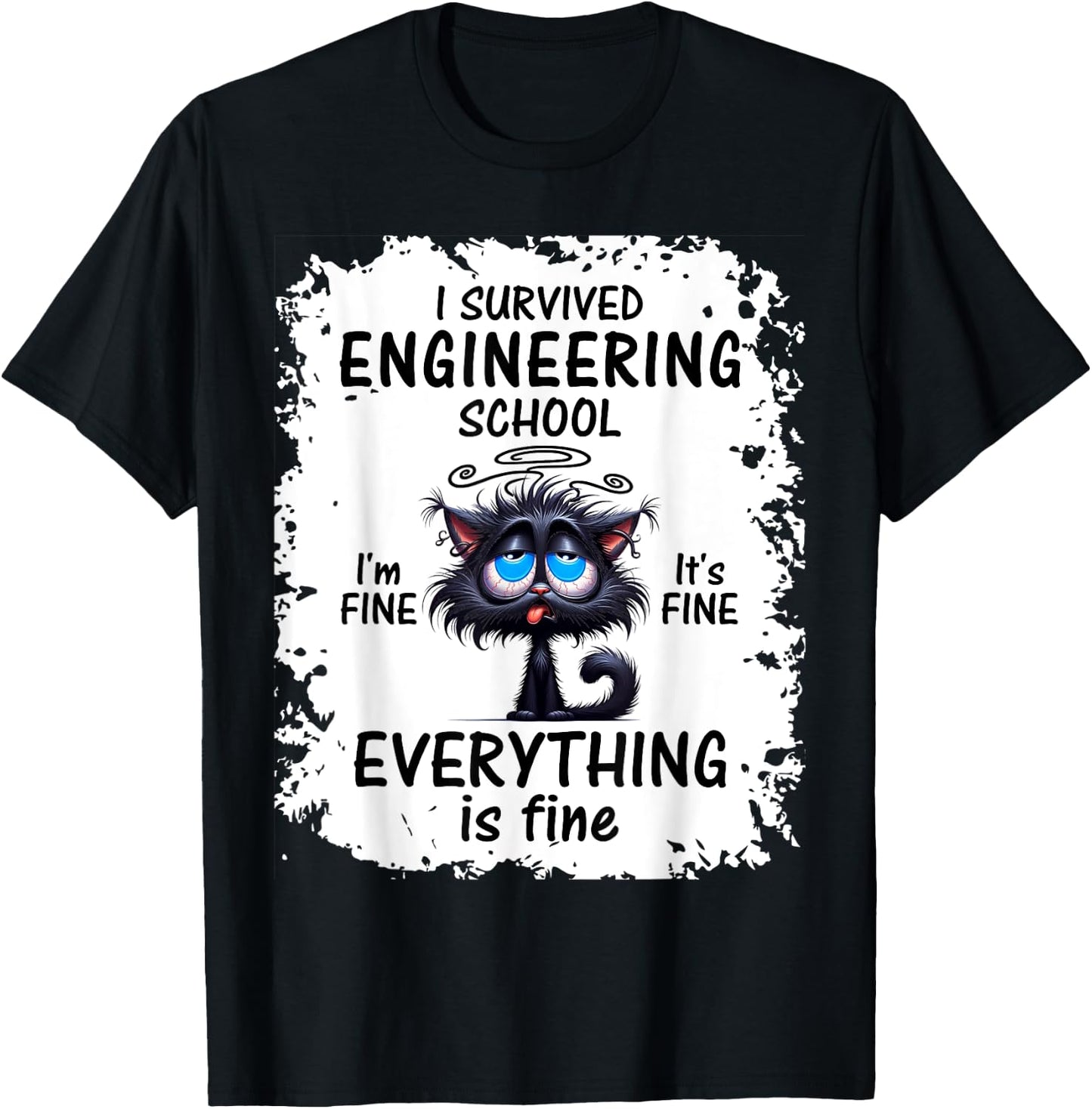 I Survived Engineering School Graduation 2025 T-Shirt - T-Shirt | Black