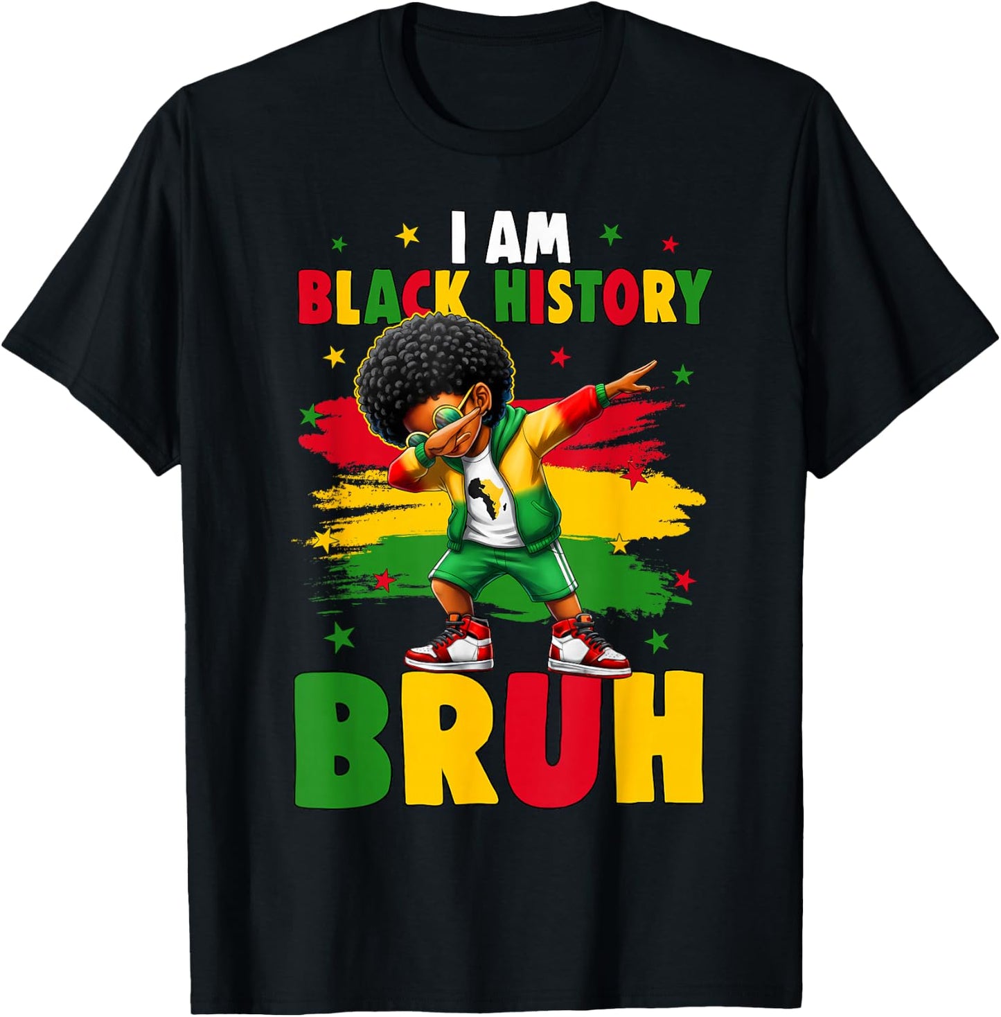 I Am Black History Bruh Dabbing Kid Black History Month Boys T-Shirt - T-Shirt | Black