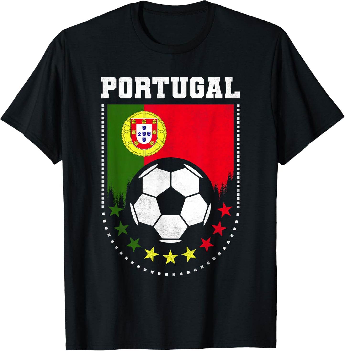 Portugal Flag Soccer Fan T-Shirt - T-Shirt | Black