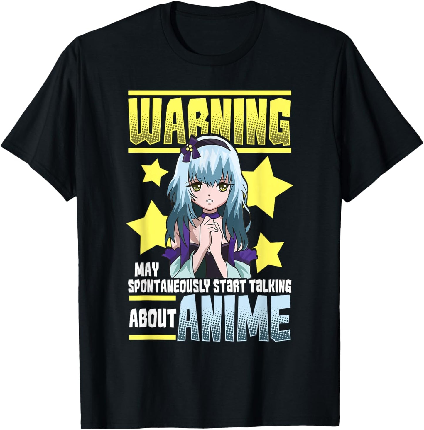 Warning May Spontaneously Start Talking About Anime Shirt T-Shirt - T-Shirt | Black