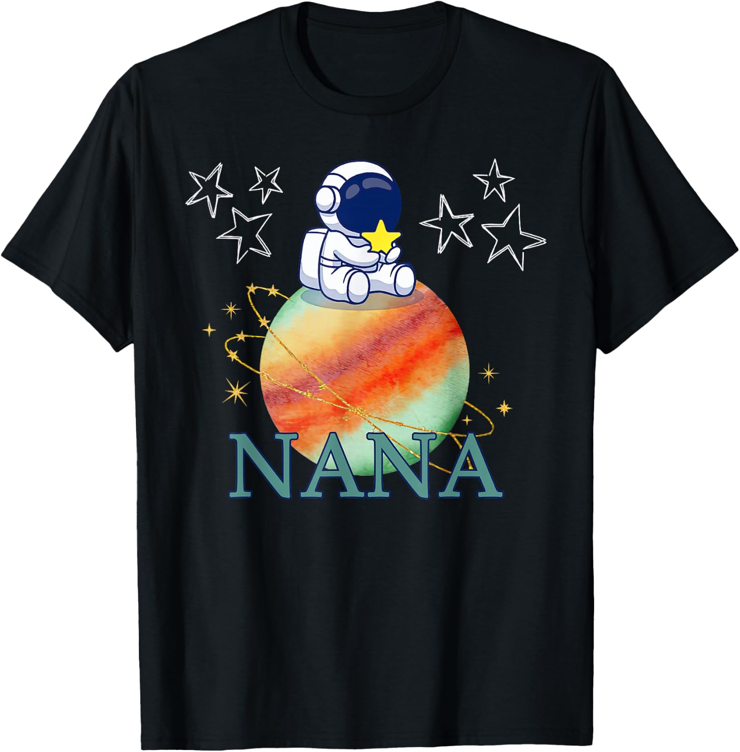 Nana Outer Space Astronaut Birthday Family Mathcing T-Shirt - T-Shirt | Black