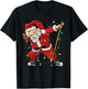 Merry Christmas Ice Hockey Dabbing Santa Claus Hockey Player T-Shirt - T-Shirt | Black