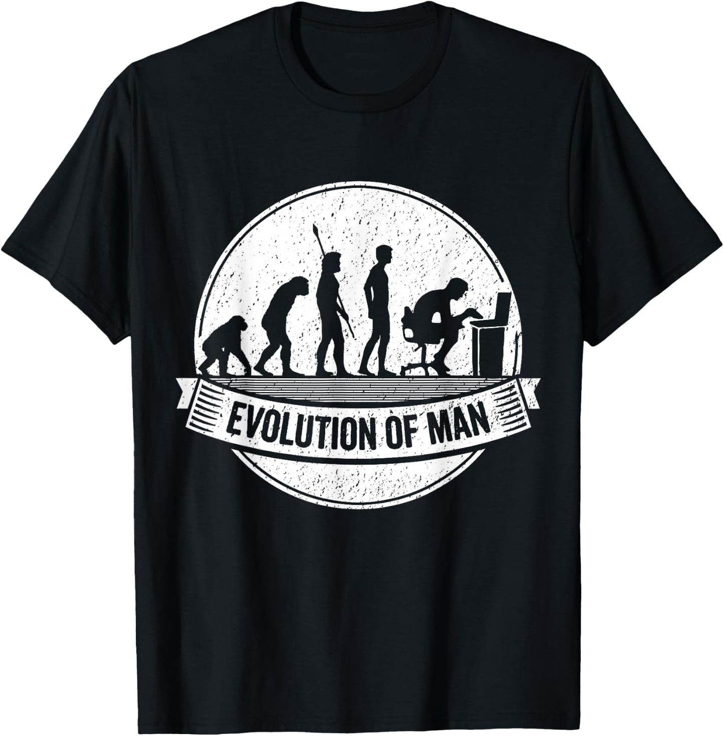 Funny Geek Shirt: Nerd Evolution Computer Laptop Coder T-Shirt - T-Shirt | Black