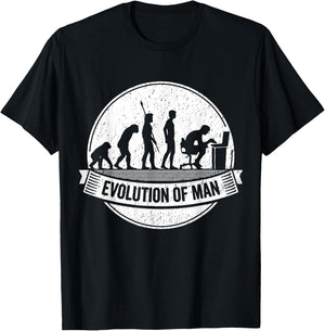Funny Geek Shirt: Nerd Evolution Computer Laptop Coder T-Shirt - T-Shirt | Black