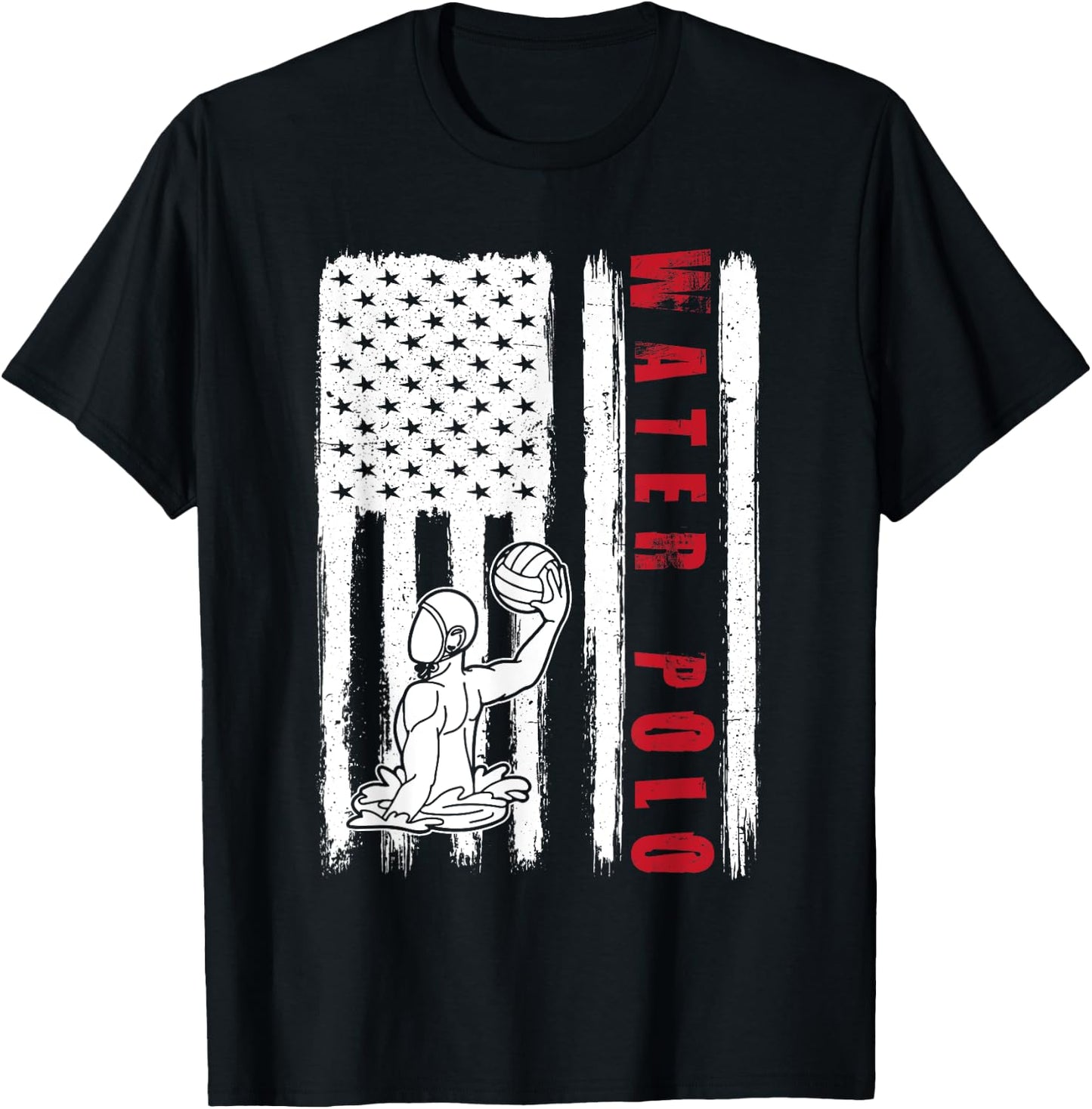 Water polo USA team American flag US Water polo men women T-Shirt - T-Shirt | Black