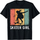 Cool Skater Art Women Girls Skateboarding Skateboard Skating T-Shirt - T-Shirt | Black