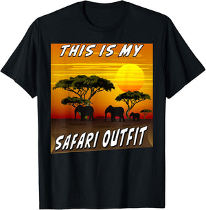 This is my safari outfit Africa sunset animals safari T-Shirt - T-Shirt | Black
