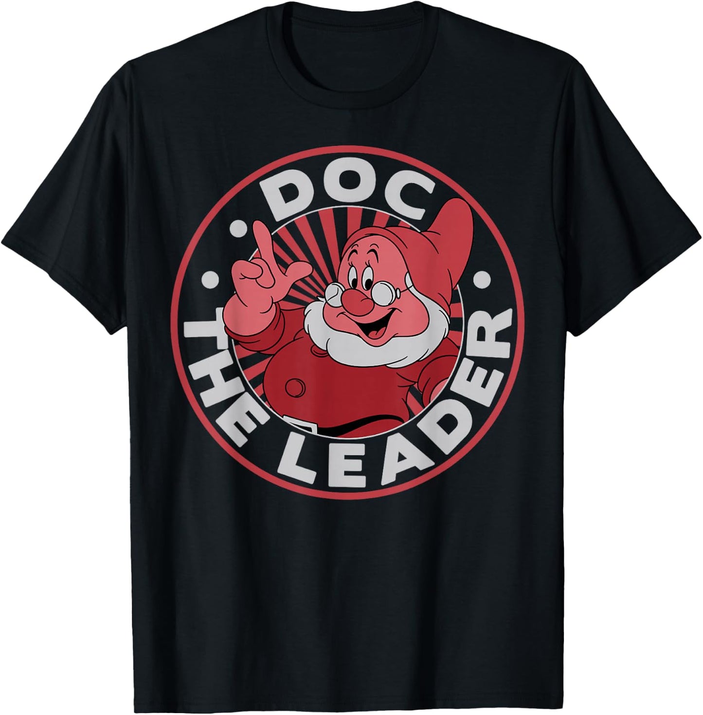 Disney Snow White Doc The Leader Circle Graphic T-Shirt - T-Shirt | Black