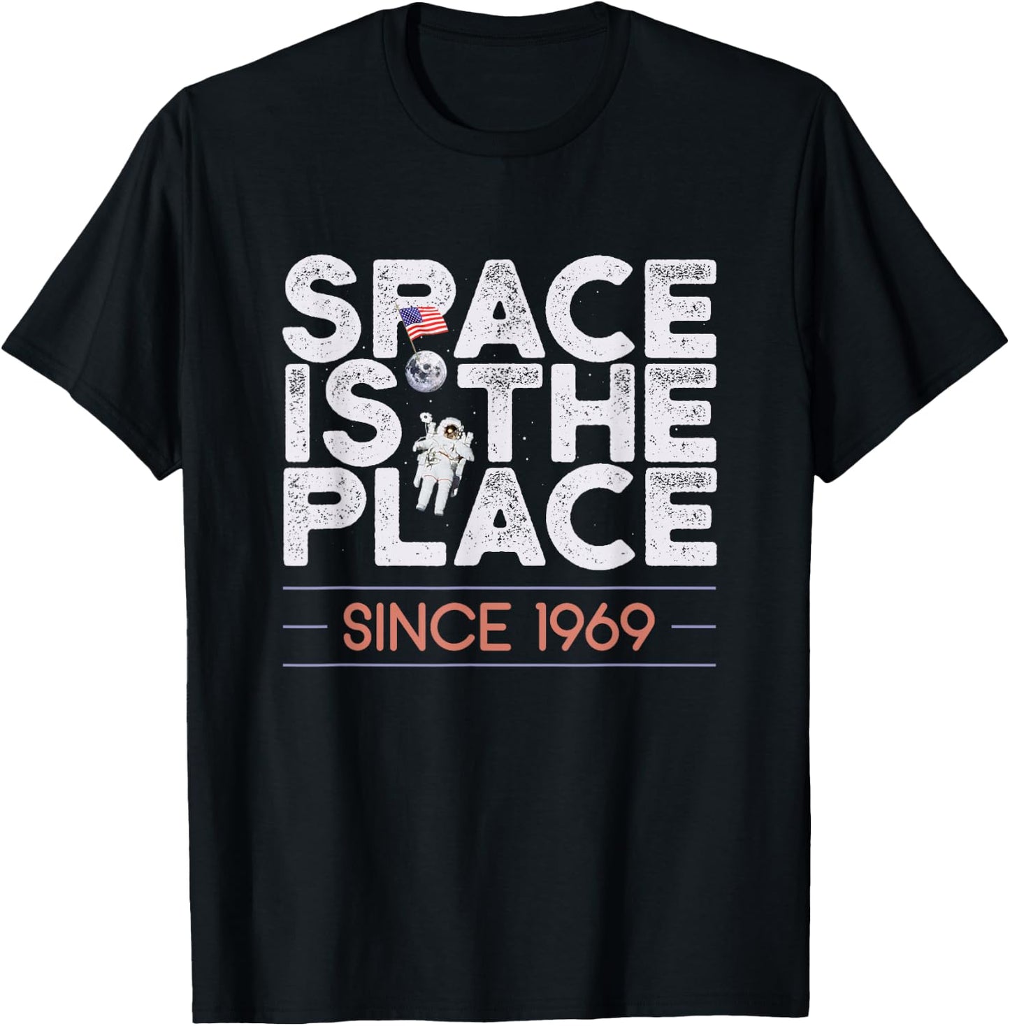 Apollo 11 50th Anniversary Moon Landing 1969 Usa Flag Gift 1 T-Shirt - T-Shirt | Black