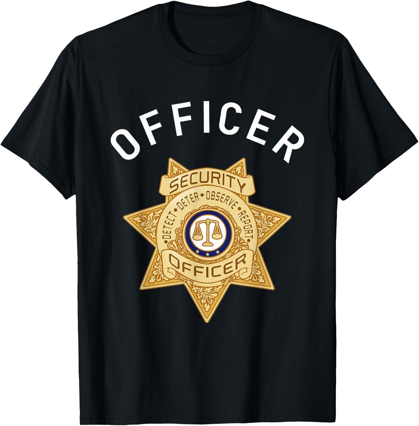 Security Officer Enforcement Badge For Policemen Sheriff T-Shirt - T-Shirt | Black