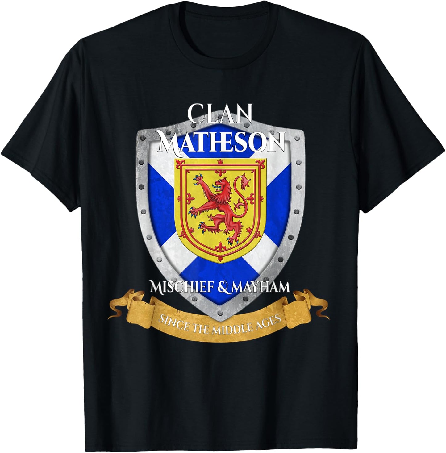 Matheson Scottish Family Clan Scotland Shield T-Shirt - T-Shirt | Black
