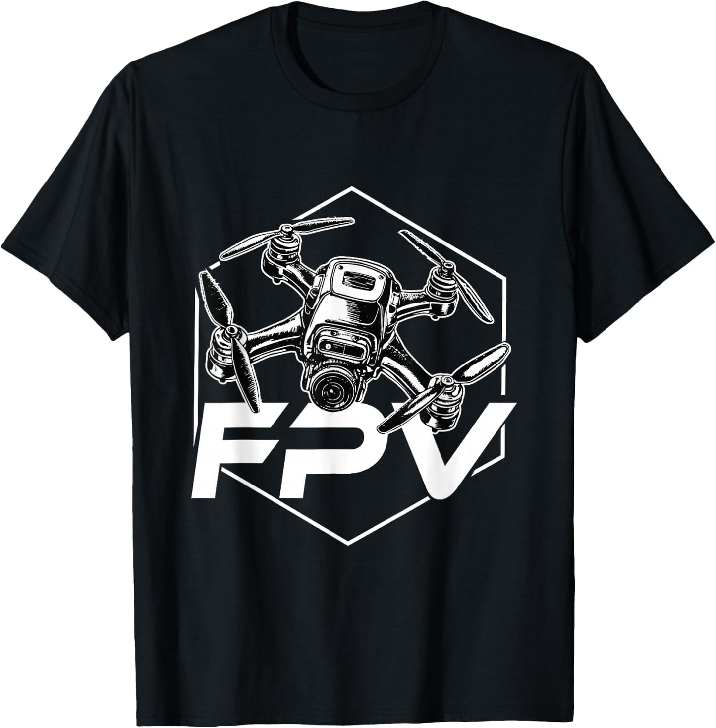 FPV Quadcopter RPV Pilot Drone Racing T-Shirt - T-Shirt | Black