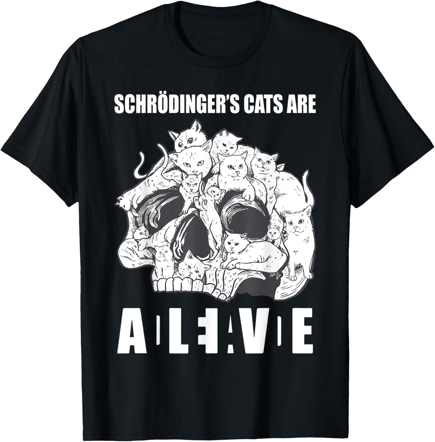 Schrödingers Cats Dead & Alive Science T-Shirt - T-Shirt | Black