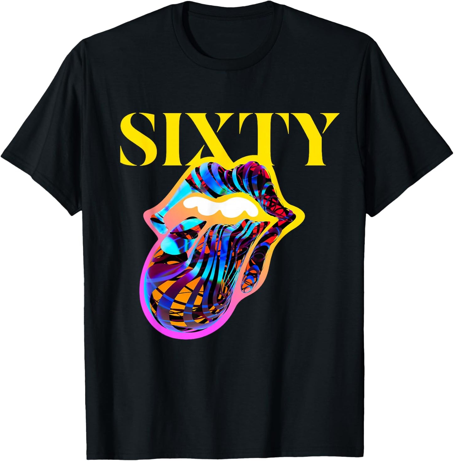 Official Rolling Stones Sixty Tongue T-Shirt - T-Shirt | Black