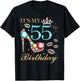 It's My 55th Birthday Cute 55 Years Old Birthday Queen T-Shirt - T-Shirt | Black