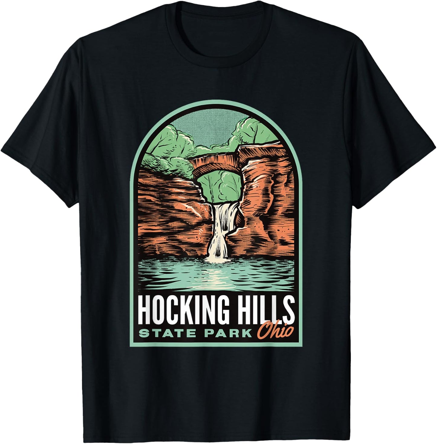 Hocking Hills State Park Ohio Vintage T-Shirt - T-Shirt | Black