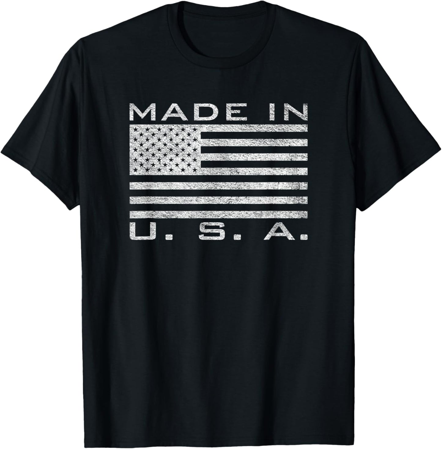 Made in Usa Made in America Us Flag Stars and Stripes T-Shirt - T-Shirt | Black