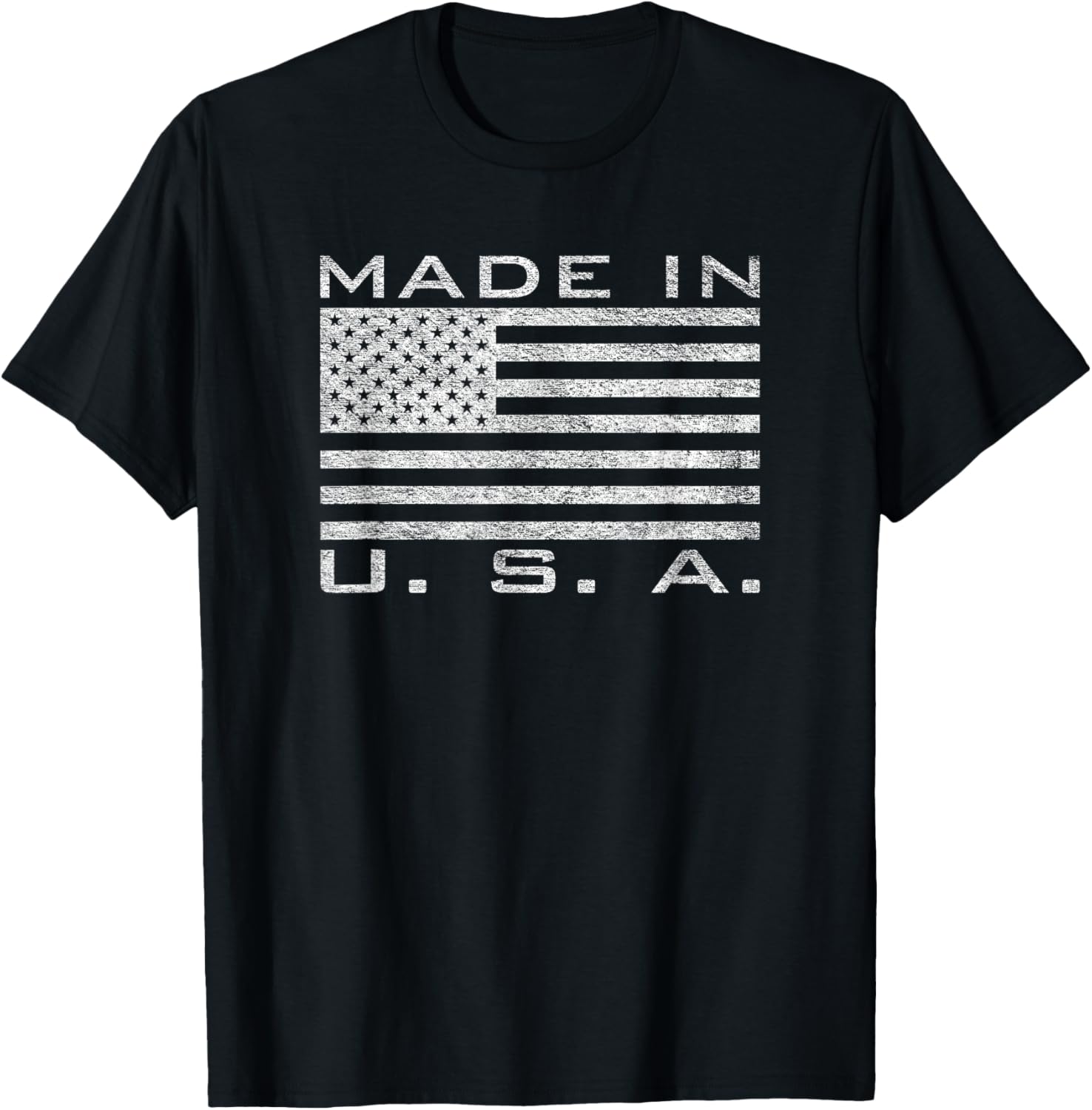 Made in Usa Made in America Us Flag Stars and Stripes T-Shirt - T-Shirt | Black