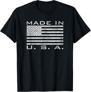 Made in Usa Made in America Us Flag Stars and Stripes T-Shirt - T-Shirt | Black
