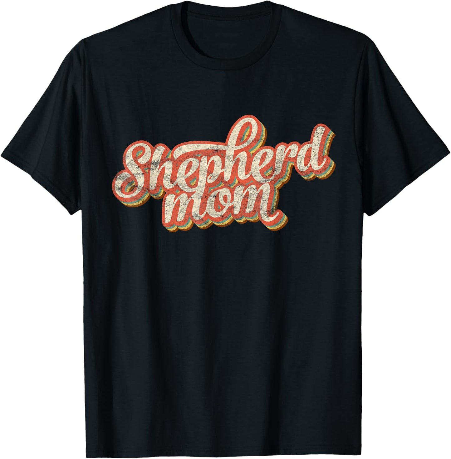 Vintage German Shepherd Mom Gift Dog Lover Pet Shepard Mama T-Shirt - T-Shirt | Black