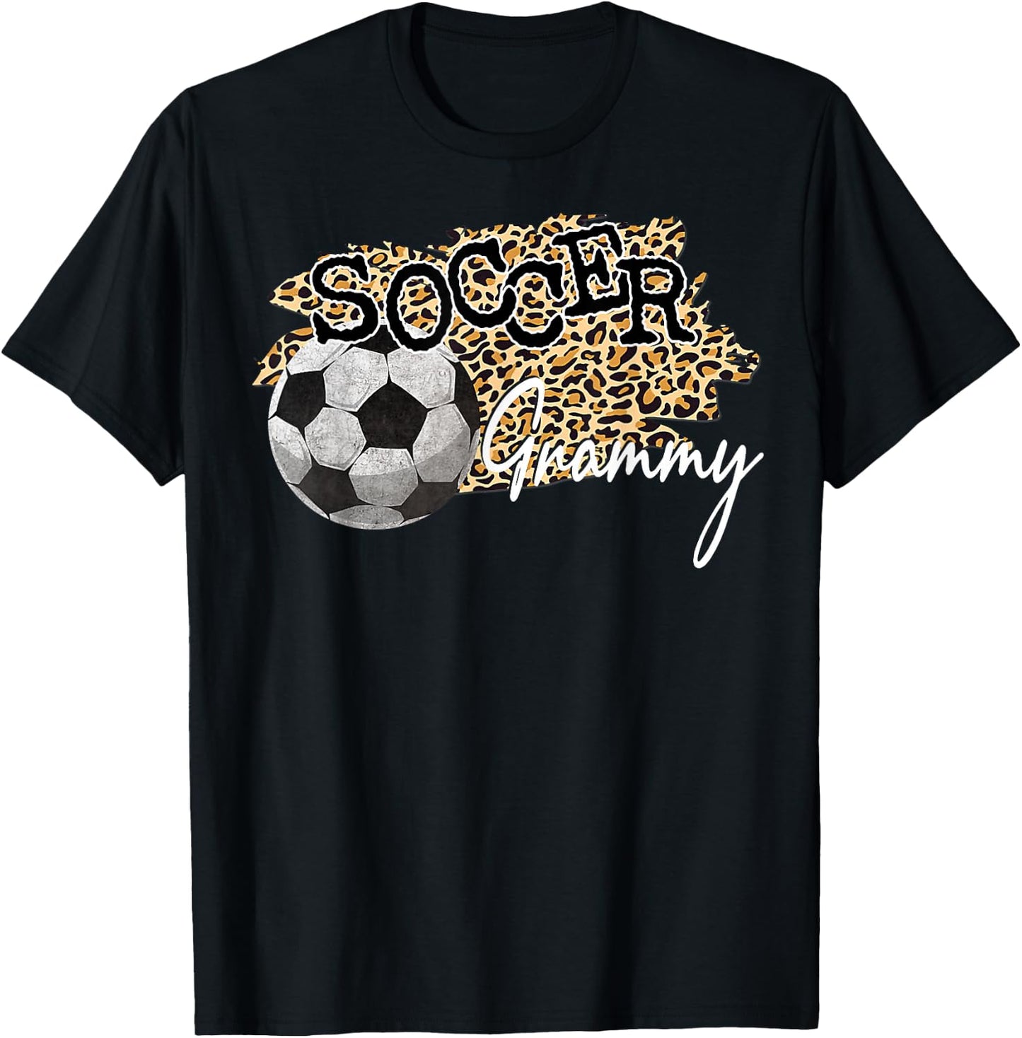 Soccer Grammy Leopard - Soccer Grammy T-Shirt - T-Shirt | Black