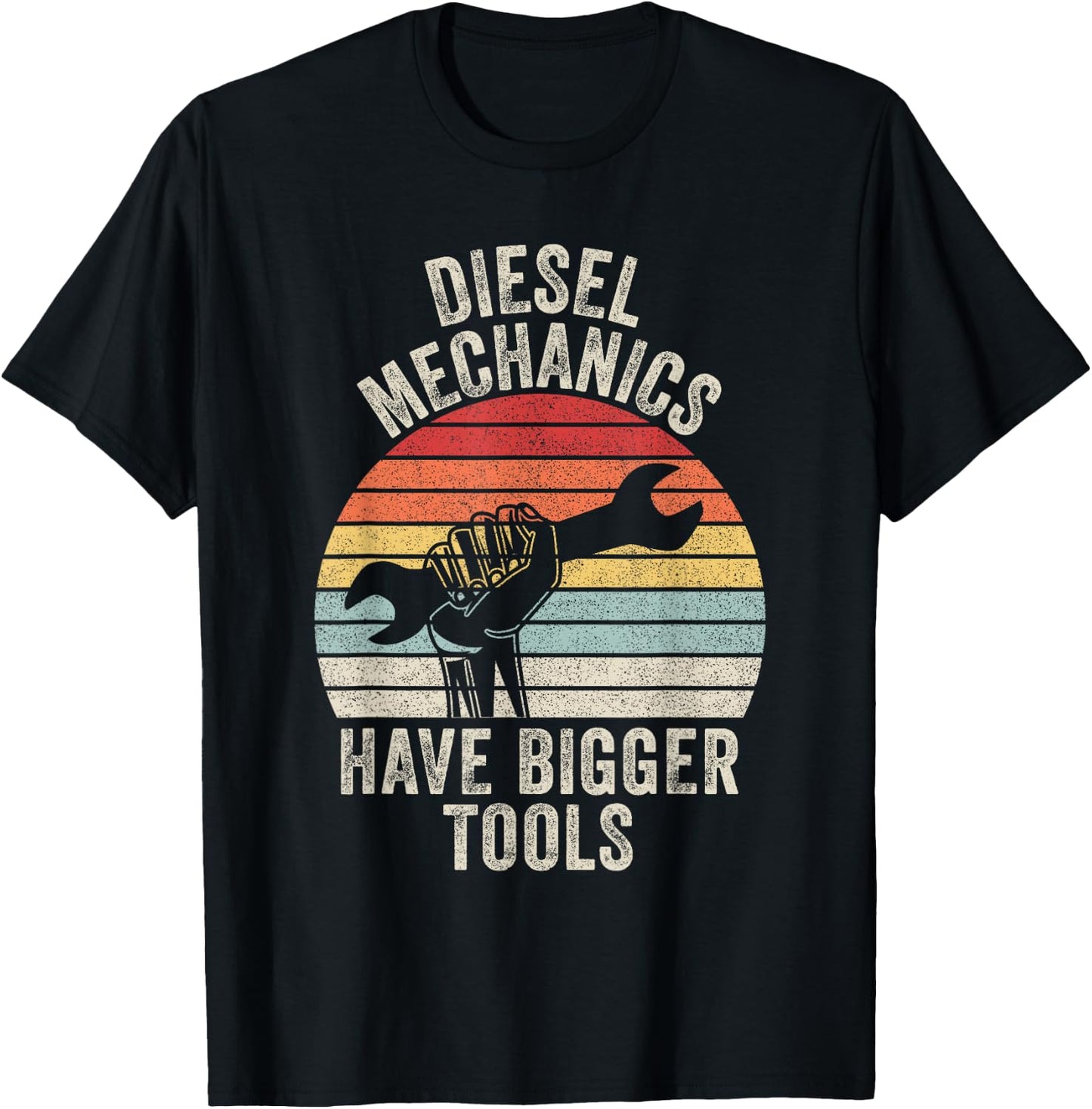 Retro Diesel Mechanics Have Bigger Tools Diesel Mechanic T-Shirt - T-Shirt | Black