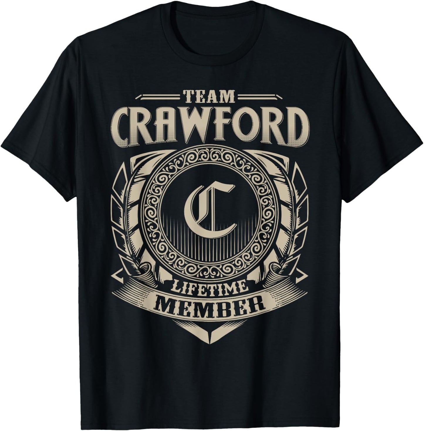 Team CRAWFORD Lifetime Member Vintage CRAWFORD Family T-Shirt - T-Shirt | Black