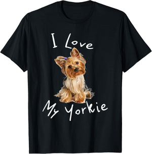 I Love My Yorkie Men Women Kids T-Shirt - T-Shirt | Black