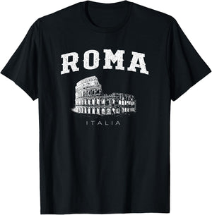 Distressed Roma Italia Colosseum Vintage Italy Rome T-Shirt - T-Shirt | Black