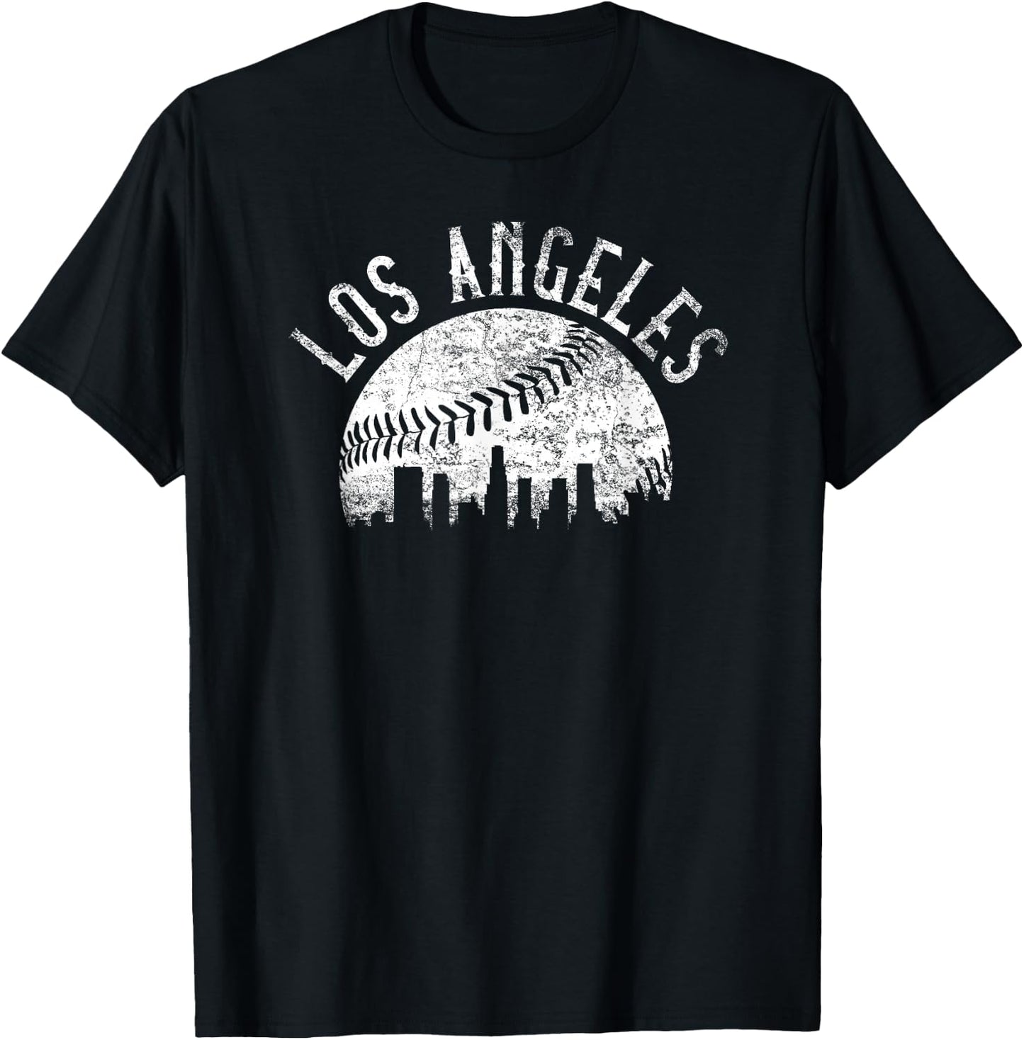 Vintage Los Angeles California Skyline Apparel LA T-Shirt - T-Shirt | Black