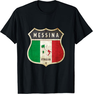 Messina Italy Sicily Coat of Arms Flag City / Gift T-Shirt - T-Shirt | Black