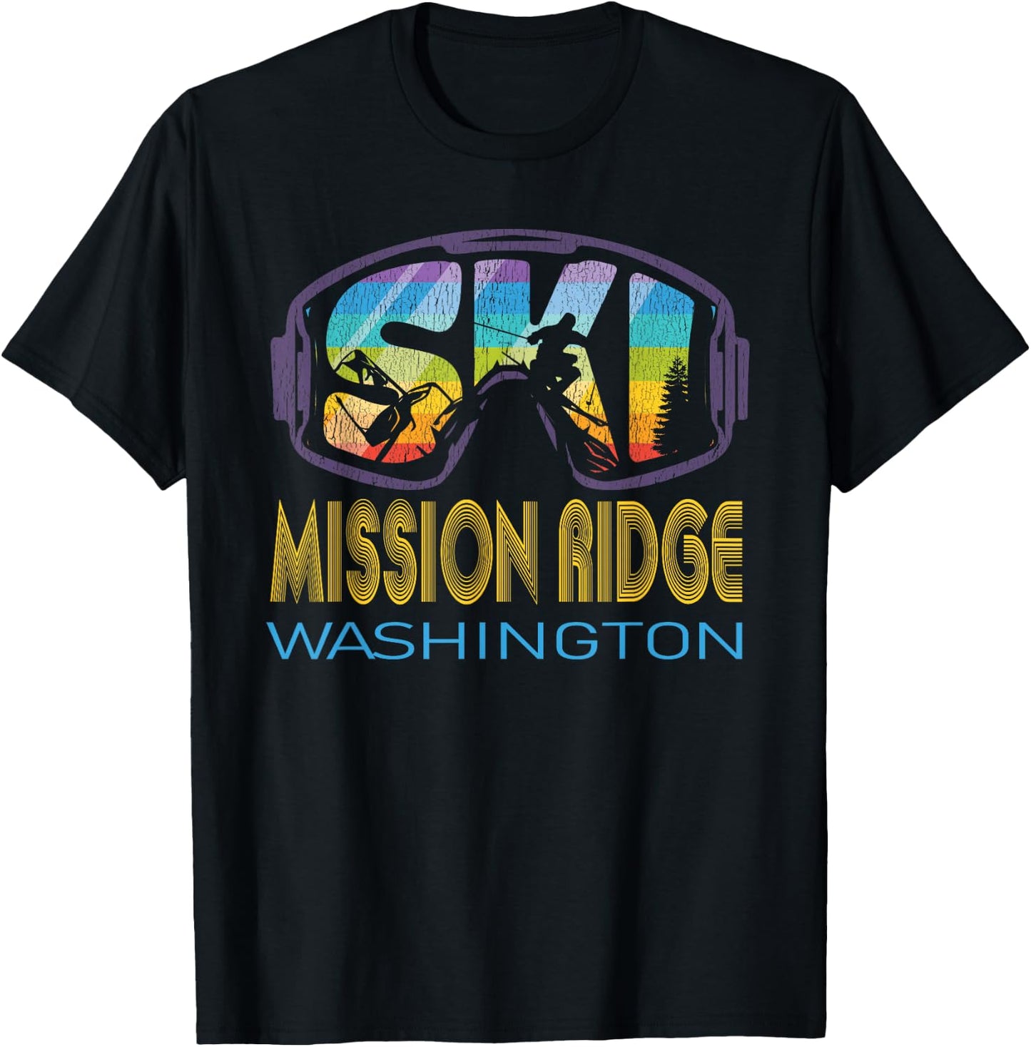 Ski Mission Ridge Washington Skiing Vacation T-Shirt - T-Shirt | Black