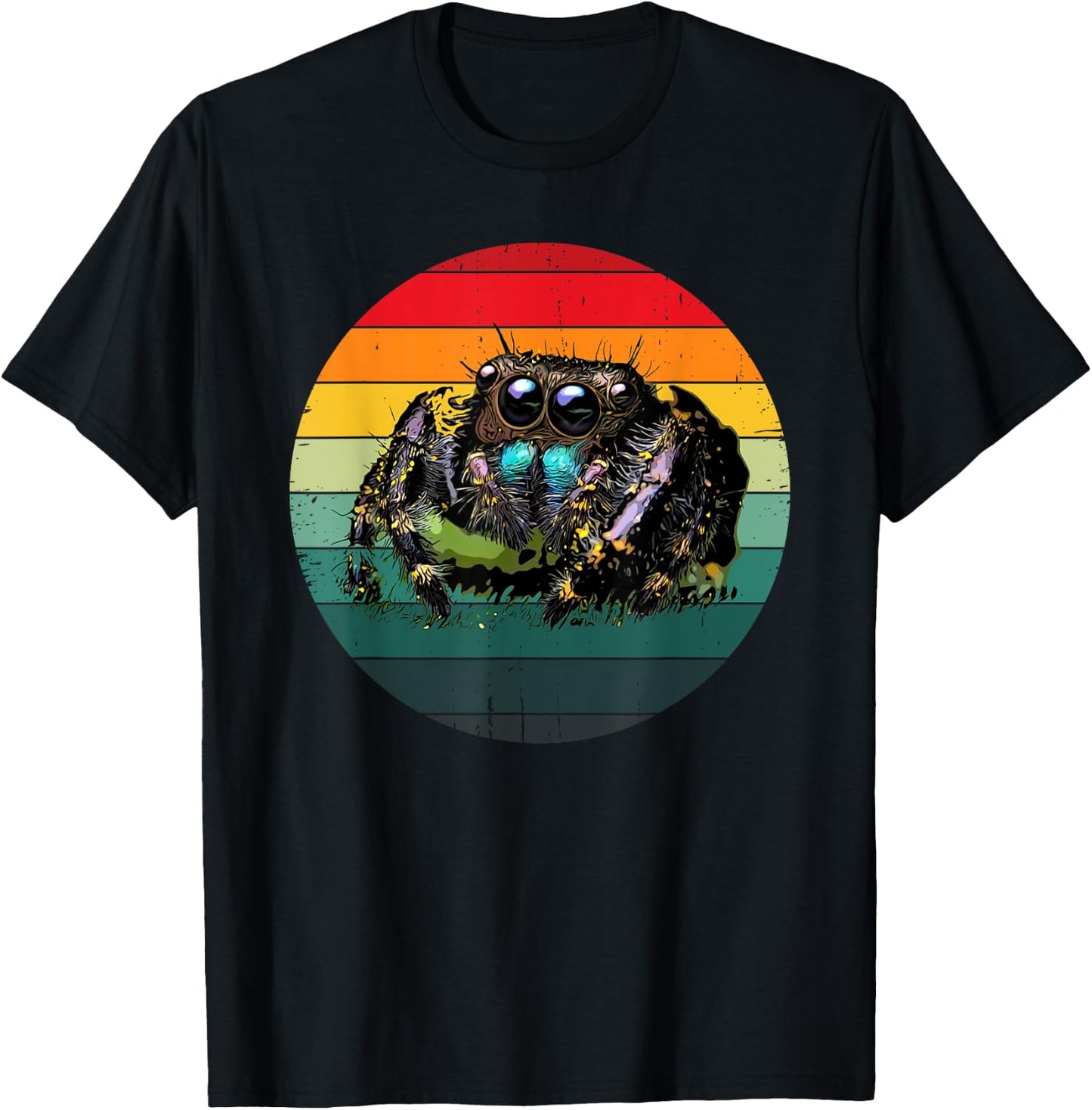 Pet Spider Mom or Dad Vintage Spooder Cute Jumping Spider T-Shirt - T-Shirt | Black