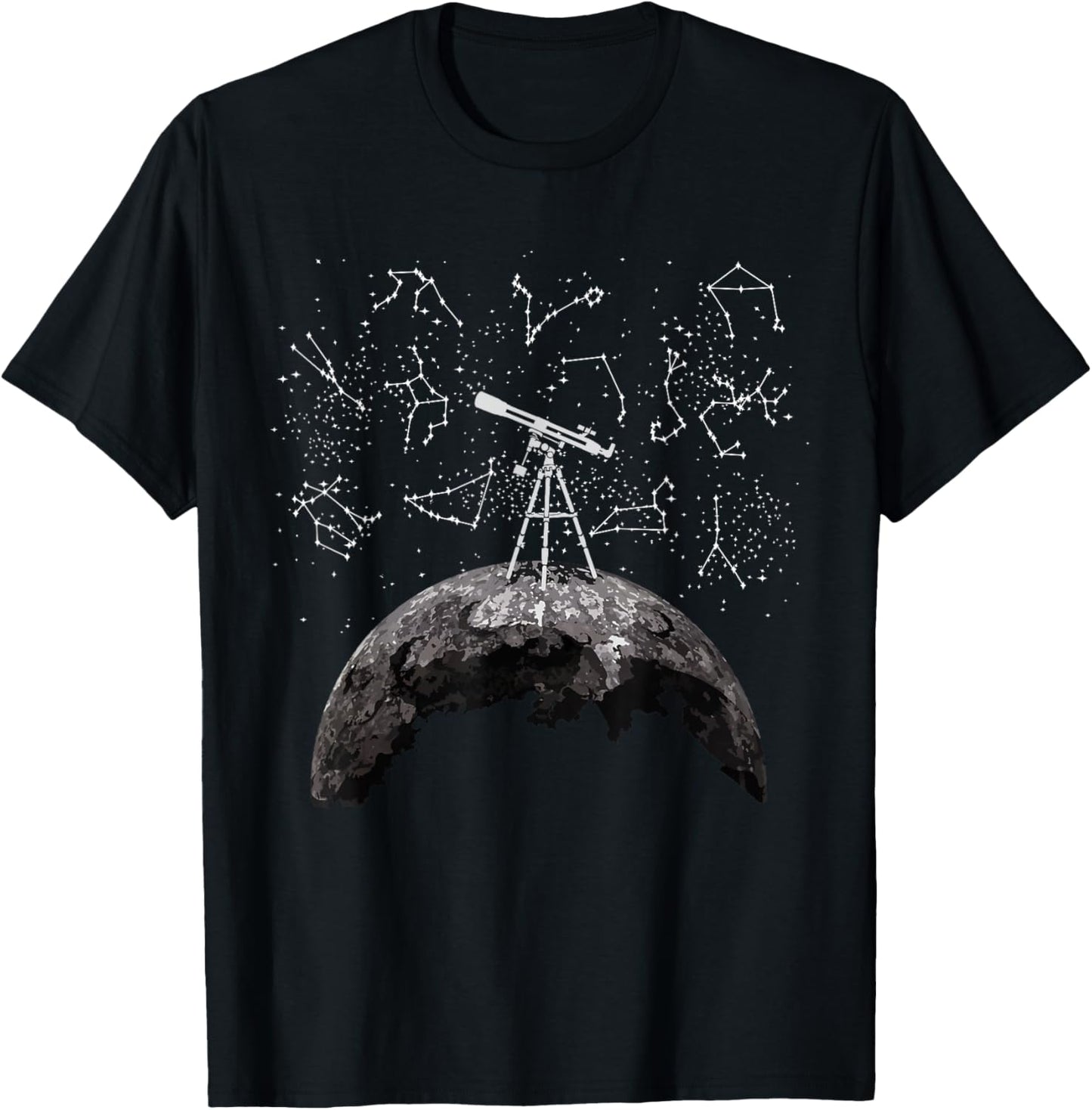 Moon Science - Astronomy Teacher, Astrophysician, Telescope T-Shirt - T-Shirt | Black