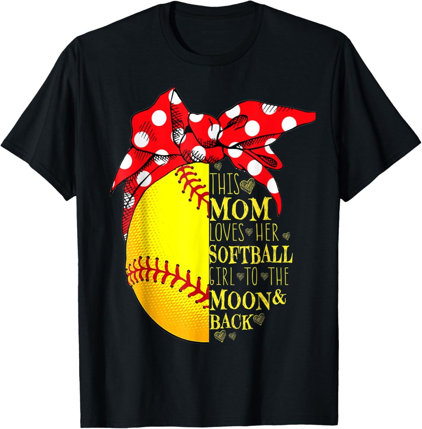 Funny Softball Gift Mom Women Pitcher Catcher Girls Lovers T-Shirt - T-Shirt | Black
