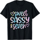Tie Dye Sweet Sassy and Seven 7th Birthday Girls 7 Years Old T-Shirt - T-Shirt | Black