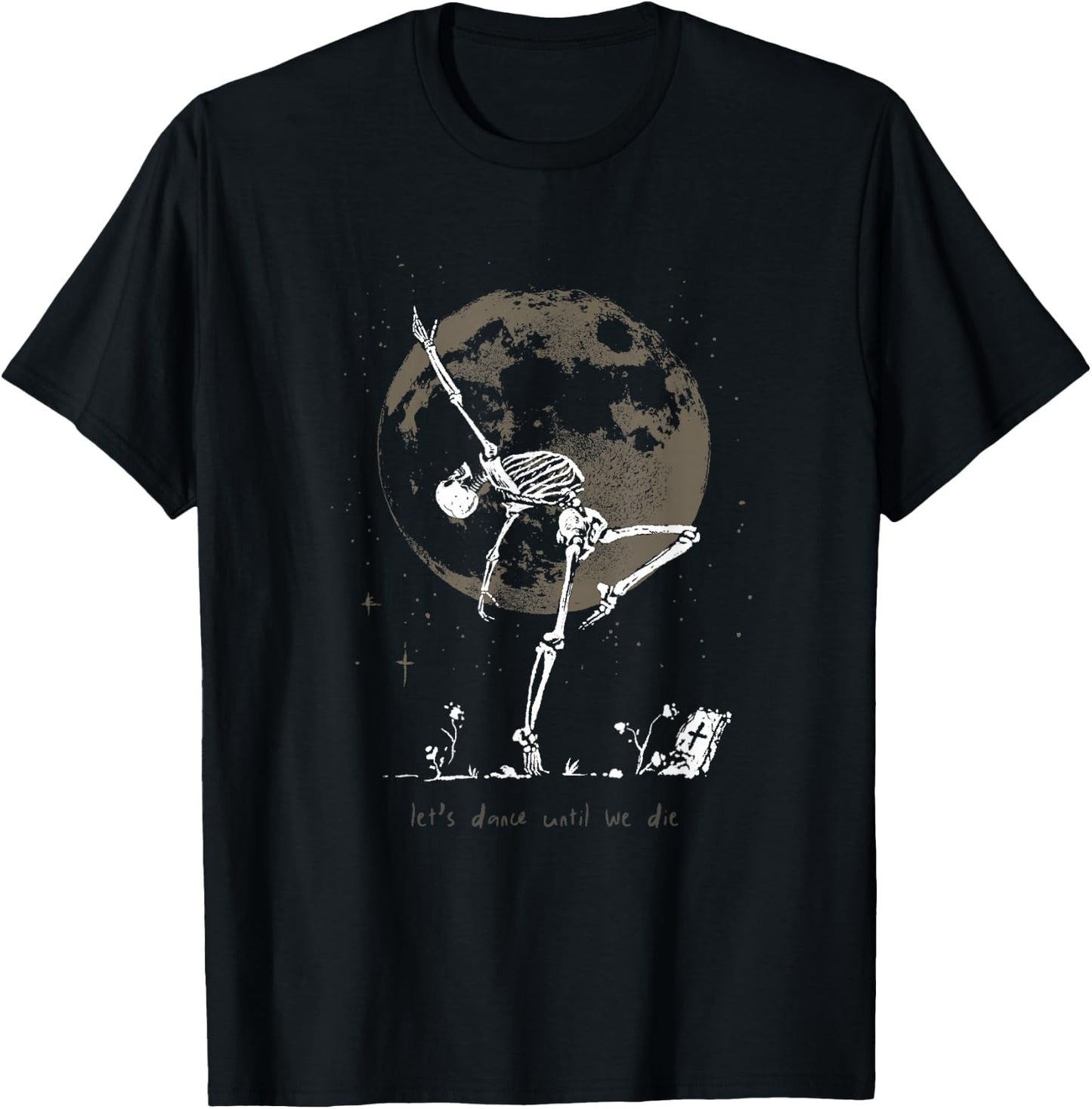 Dance Till We Die Ballet Dancer Dancing Skeleton Witchcore T-Shirt - T-Shirt | Black