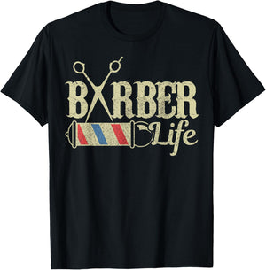 Friseur & Barbier Apparel Co. Barber Pole Vintage Funny Gift T-Shirt - T-Shirt | Black