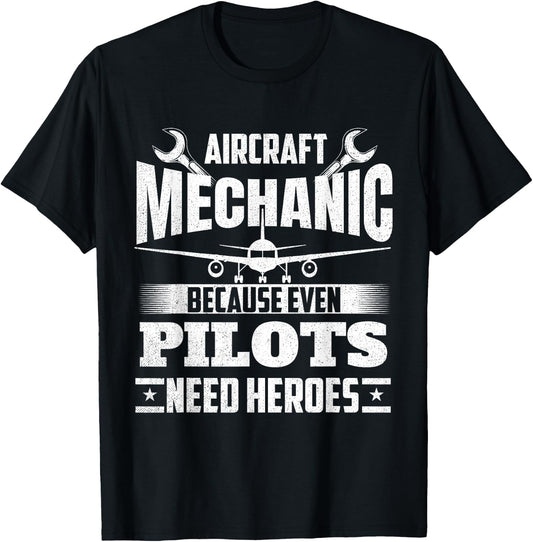 Aircraft Mechanic - Airplane Maintenance Engineer Aviation T-Shirt - T-Shirt | Black
