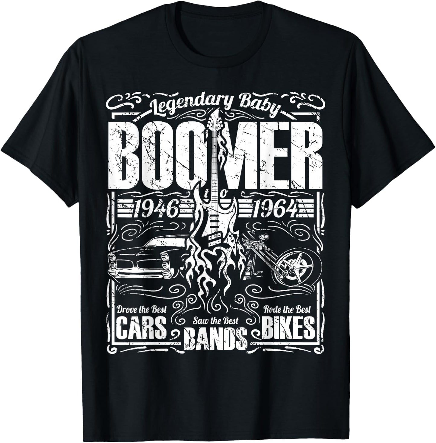 Cool Legendary Baby Boomer Birthday Design Born 1946 to 1964 T-Shirt - T-Shirt | Black