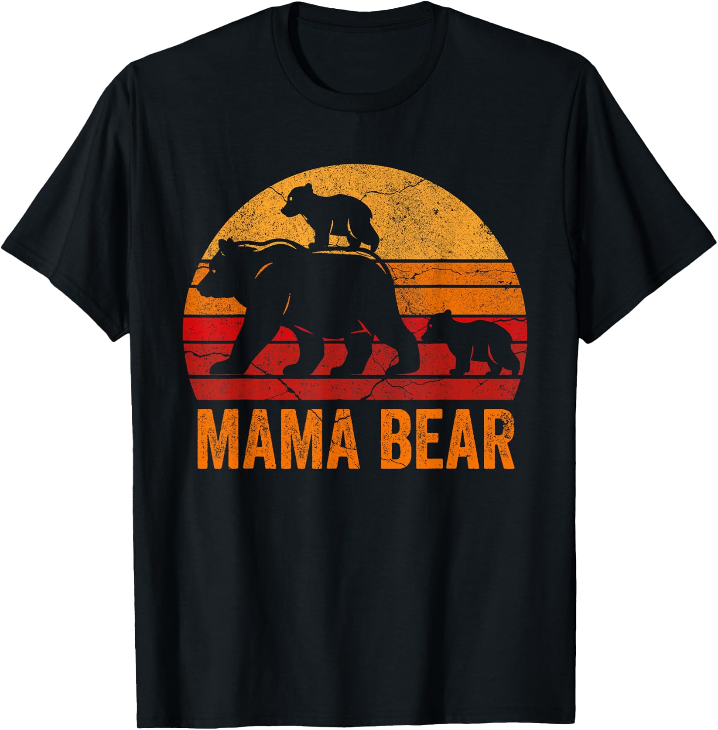 Mama Bear 2 Cubs Shirt Mama Bear Twin Shirt Mom 2 Kids T-Shirt - T-Shirt | Black