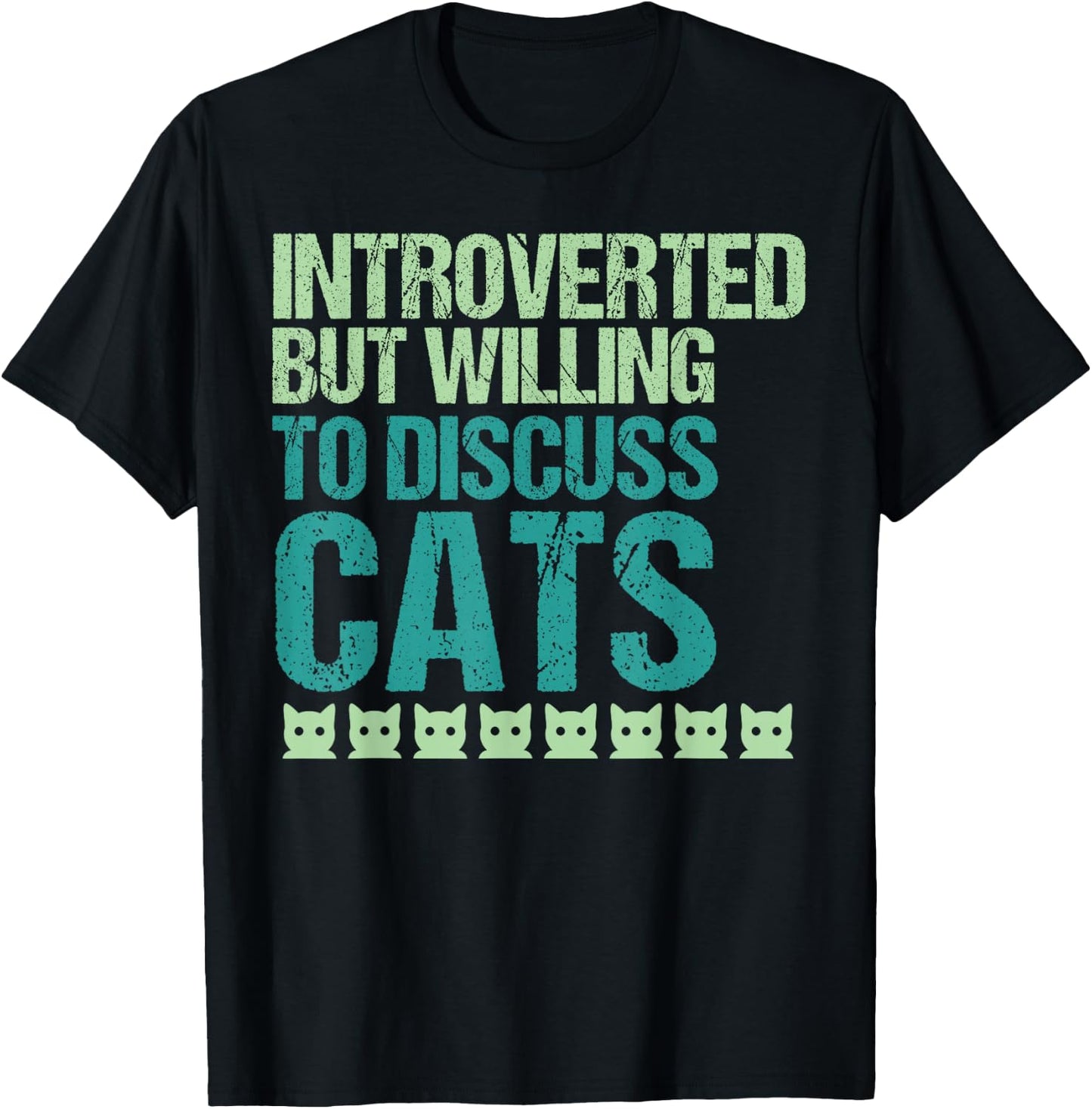Introverted But Willing To Discuss Cats Introvert Cat Lover T-Shirt - T-Shirt | Black