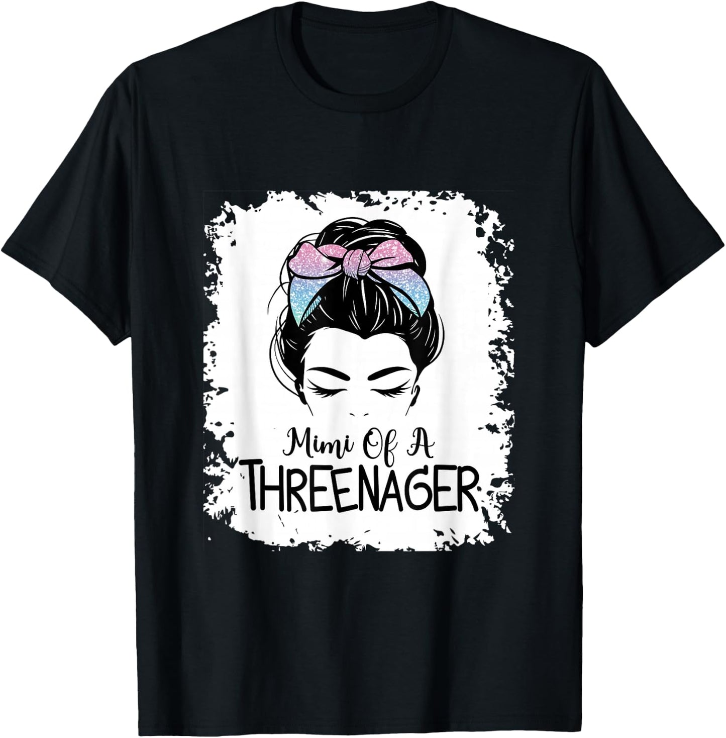 Mimi Of A Threenager Girl Mimi Birthday 3 Years T-Shirt - T-Shirt | Black