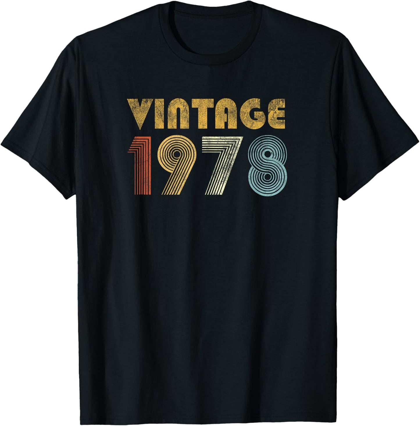 Vintage 1978 70s Retro 47th Birthday Gift Men Women T-Shirt - T-Shirt | Black