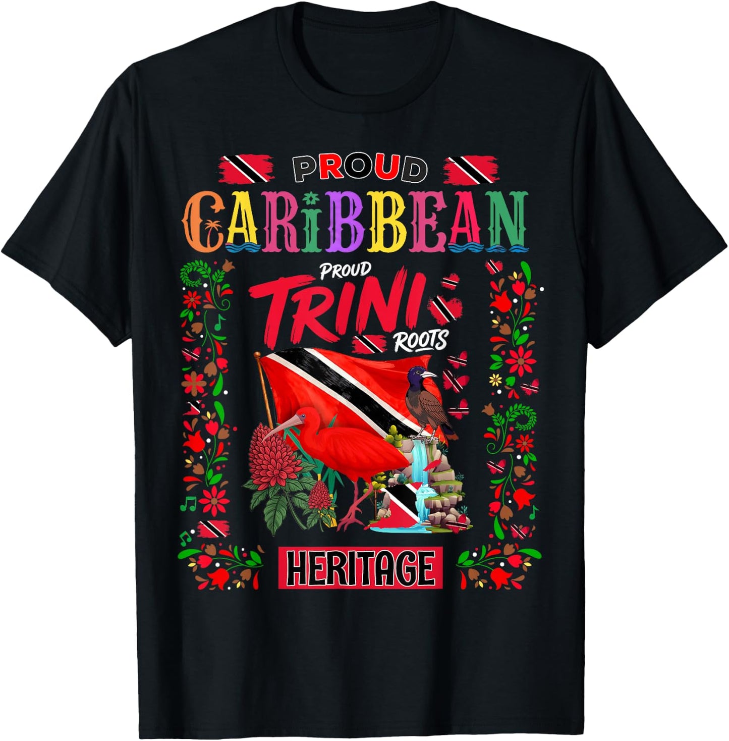 Trinidad Flag Outfit Idea Trinidad & Tobago Themed T-Shirt - T-Shirt | Black