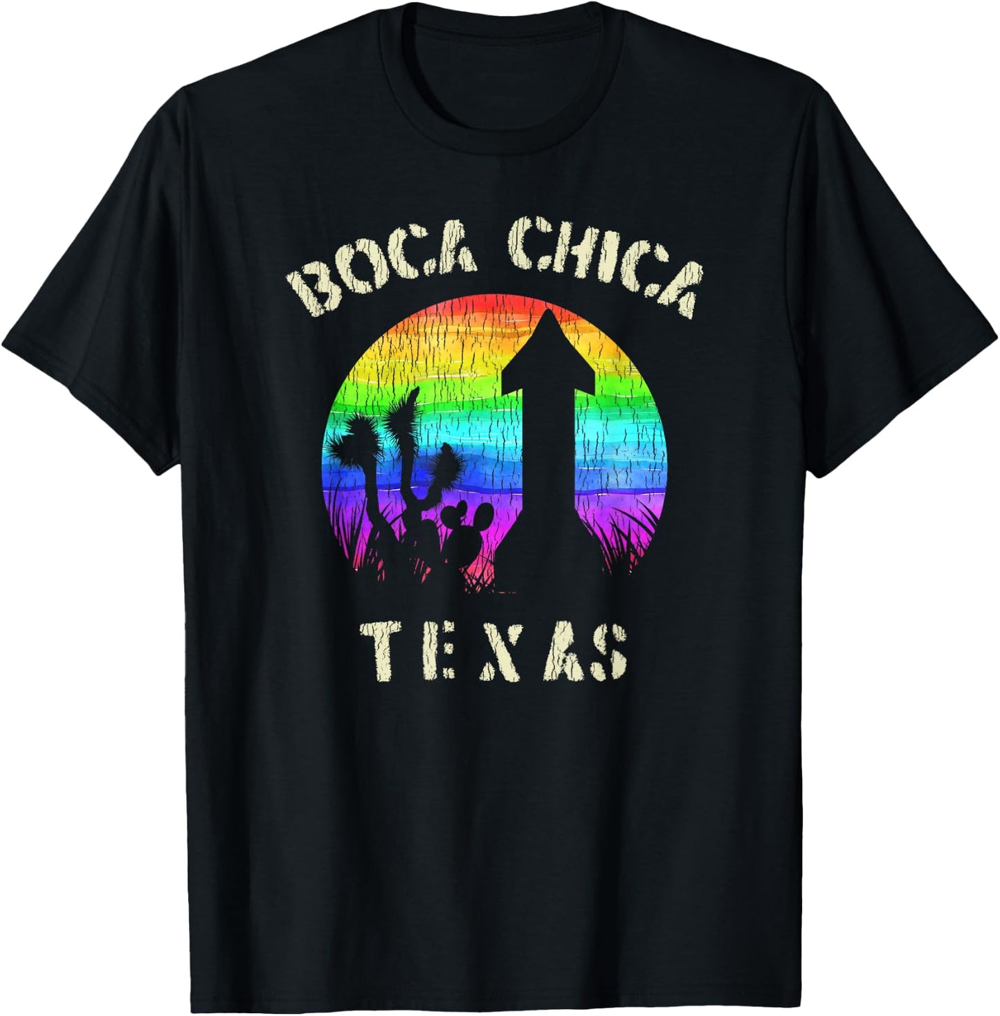 Boca Chica Texas Starship Cool Retro T-Shirt - T-Shirt | Black