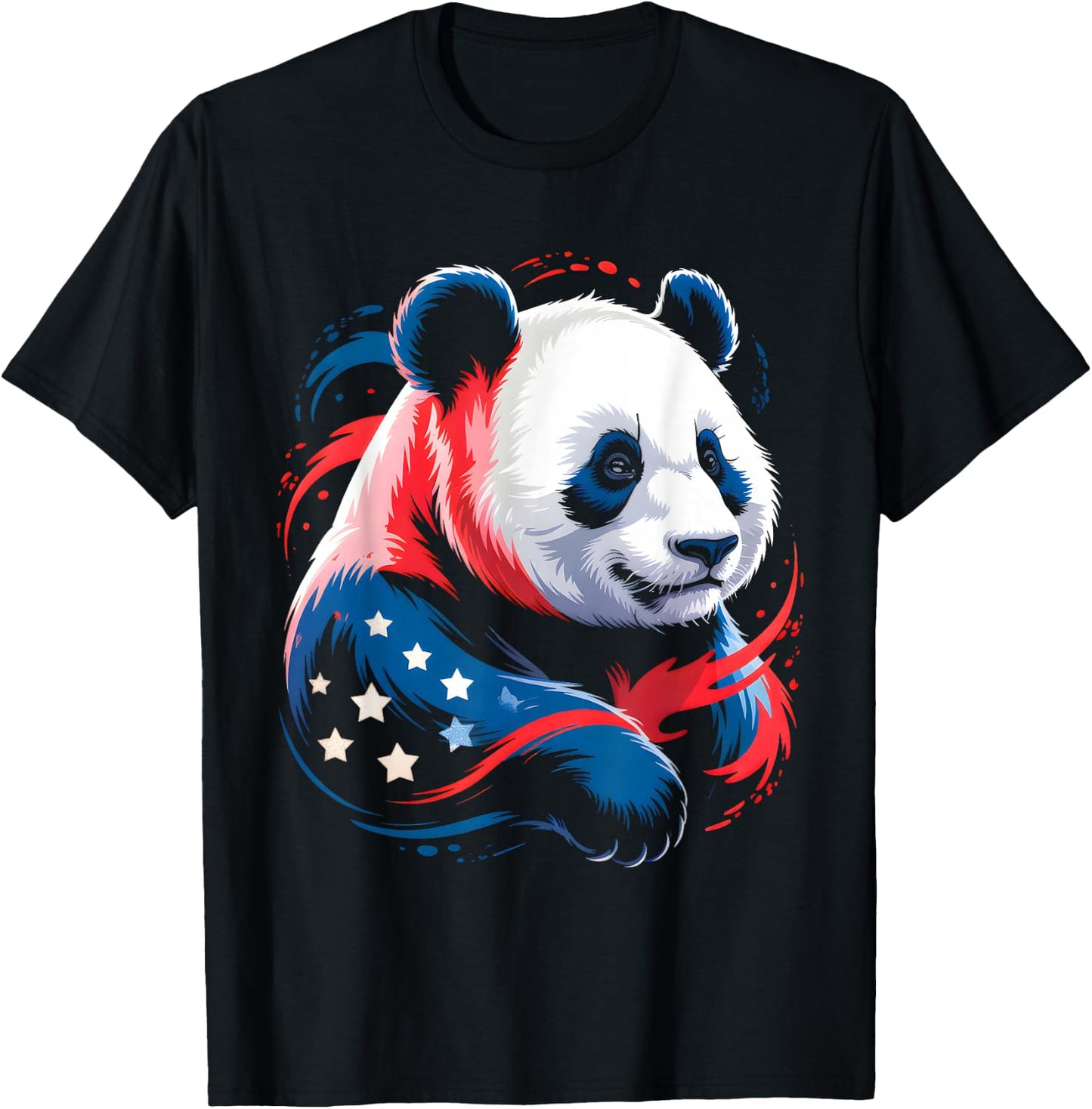 Panda 4th Of July Patriotic Panda Graphic American Flag Kids T-Shirt - T-Shirt | Black
