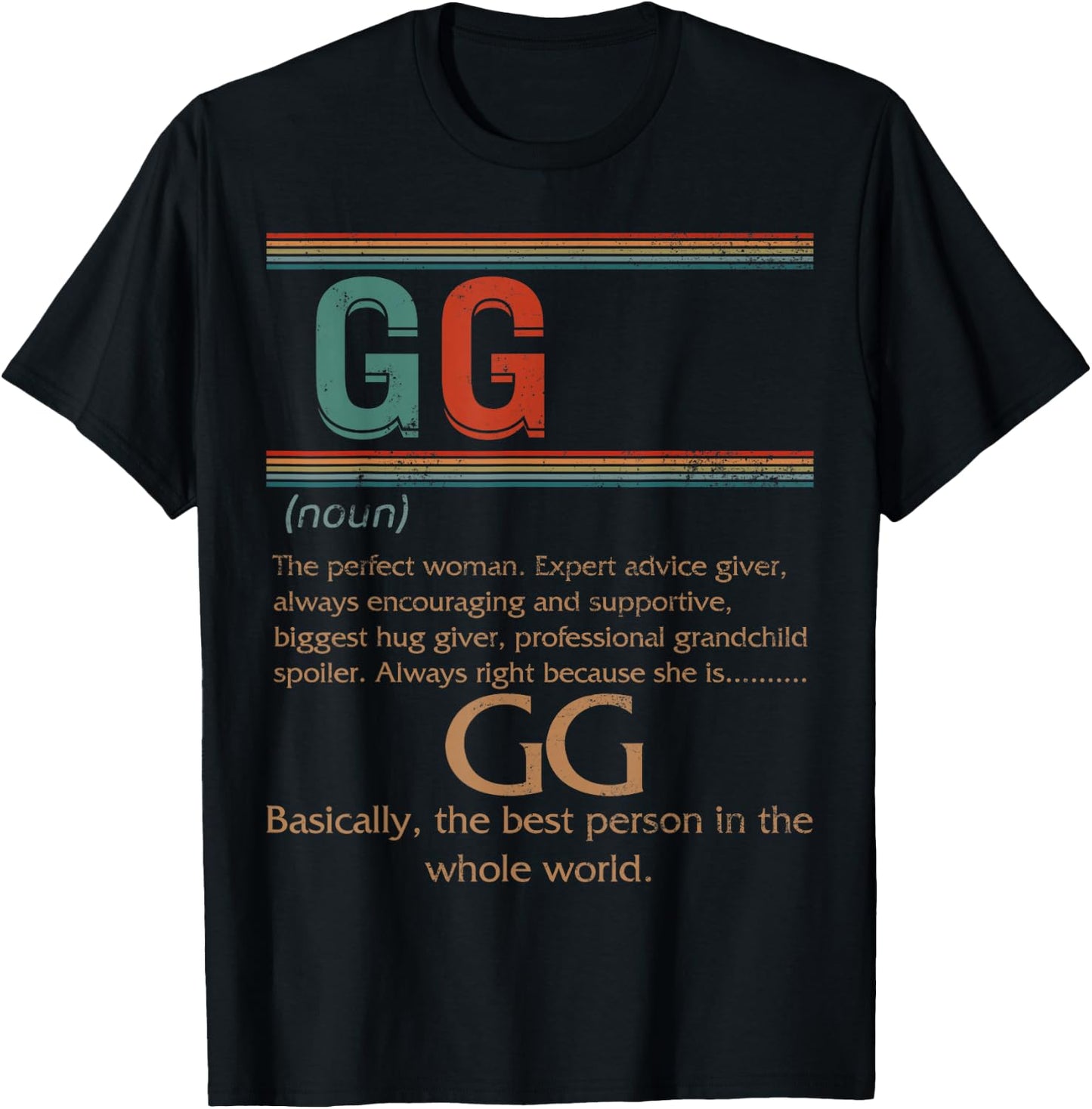 GG Definition Best Grandma Ever Mother's Day Christmas Vinta T-Shirt - T-Shirt | Black
